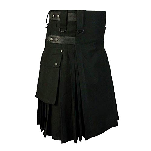 Nuevos Pantalones Personalizables para Hombre, Falda Escocesa Vintage, Faldas góticas con Bolsillo,...