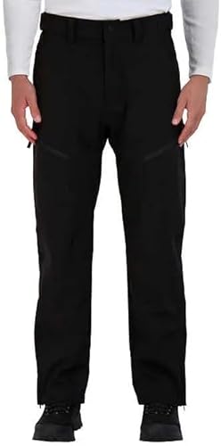 Gerry Men’s Fleece Lined Snow Pants – Waterproof Insulated Ski Pants with Adjustable Waist and Ventilated Thighs (Black, L)