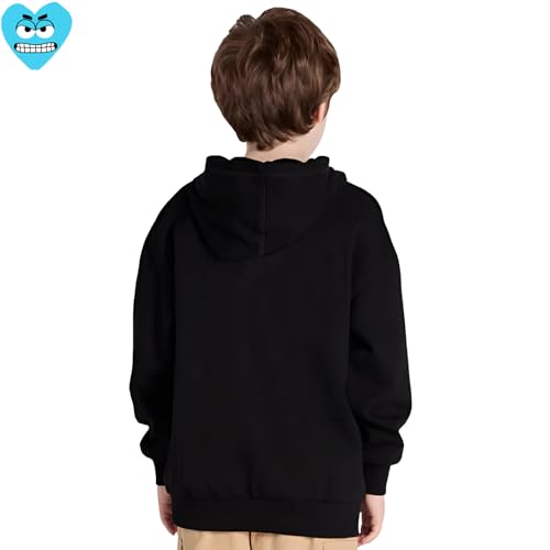 Boy Hoodie Cute Snag Eyes Heart Embroidery O-neck Cotton Pullover Kangaroo Pocket Thick Fall Loose Sweatshirt3