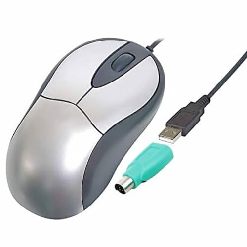 Image of SIMPLETEK - USB/PS2 Ergonomic Combo Optical Mouse | Wired, 800 DPI, 3 Buttons | Windows Linux Legacy Systems | PS/2 Adapter Included