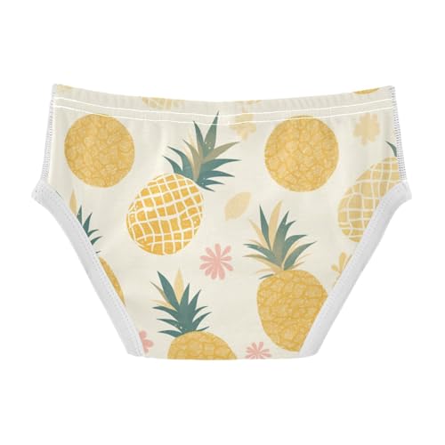 KLL Gold Glitter Pineapples Boys Toddler Soft Briefs Breathable Undies2