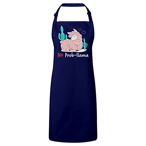 Tablier cuisine navy avec dessin lama une idée cadeau originale
