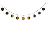 Mkouo Mond Phase Girlande mit Ketten Celestial Wall Phases,Boho Chic Bohemian Mondphasen Wall Decor - Apartment Dorm Office Nursery Living Room Bedroom Decorative Wall Art,Gold