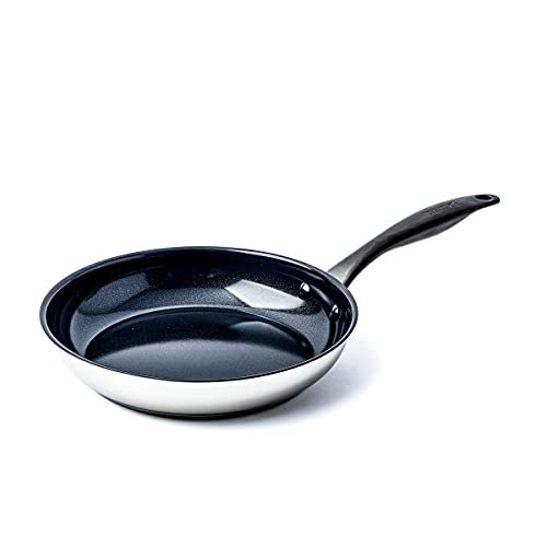 Kitchen Stories by GreenPan Healthy Ceramic Nonstick Stainless Steel Frying Pan, 8'