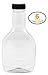 16 OZ BBQ/DRESSING CLEAR PLASTIC SAUCE BOTTLE WITH BLACK FLIP-TOP CAPS AND PRESSURE SENSITIVE LINER (Black caps, 6)