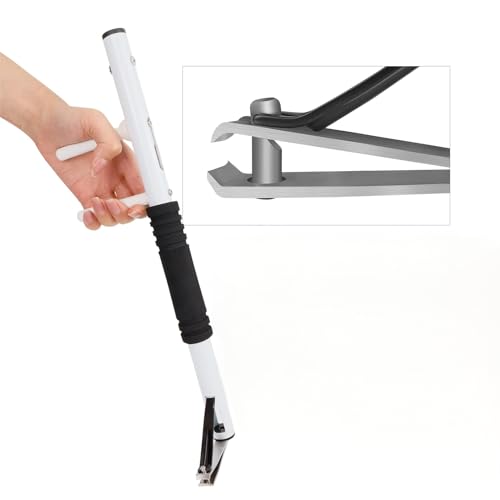 Nelyrho Long Handled Toenail Clippers Wide Jaw Opening, Free Bending, for Thick Nails, for The Seniors, Overweight, Disabled with Arthritis, Easy Reach Pedicure Auxiliary Tools (16"/40cm/White)