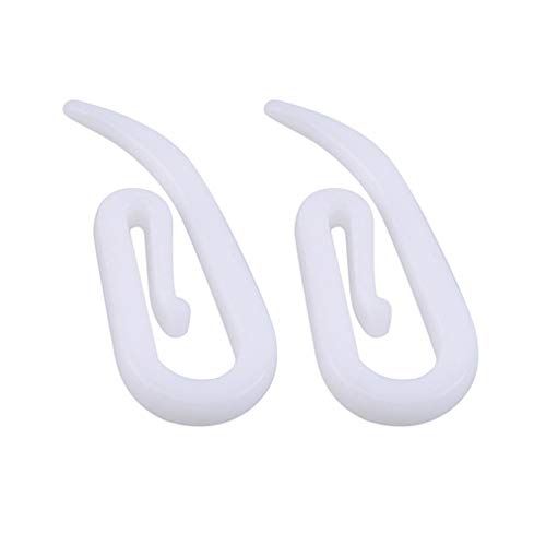Sevenfly 100pcs White Plastic Curtain Hooks for Window Curtain, Door Curtain and Shower Curtain(100pcs)