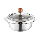 [Performance d'induction fiable] La base plate conçue offre une répartition constante de la chaleur sur les cuisinières à induction, les cuisinières à gaz et électriques pour une cuisson plus uniforme et une réduction des points chauds.