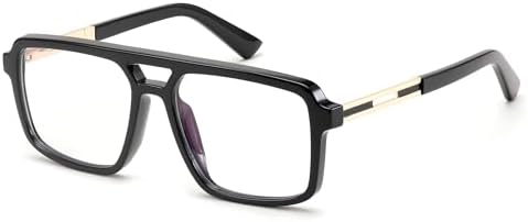FEISEDY Retro Aviator Blue Light Glasses for Men Women Square Frame Computer Reading/TV/Phones Glasses B0209