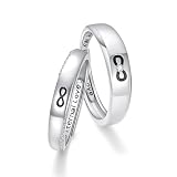 CUOKA MIRACLE His and Hers Promise Rings Infinity, 925 Sterling Silver Matching Couple Rings Set, Adjustable Wedding Bands for Him and Her, Symbol of Love, Valentine‘s Day Gifts