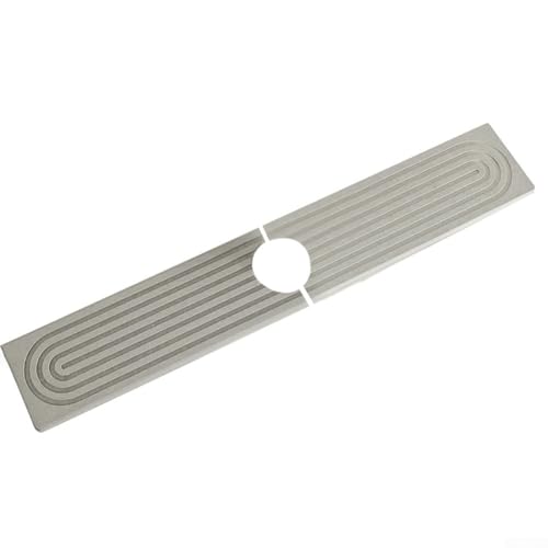 Tappetino per lavello per cucina e bagno, vassoio per rubinetto in diatomite ad asciugatura rapida, super assorbente, paraspruzzi per protezione dal piano di lavoro, 60 cm x 10 (grigio chiaro)