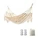 H&auml;ngematte Outdoor Boho H&auml;ngematte 2 Personen, Tragf&auml;higkeit bis zu 204kg, tragbar mit Tragetasche f&uuml;r Patio Garten Hof Indoor - Beige