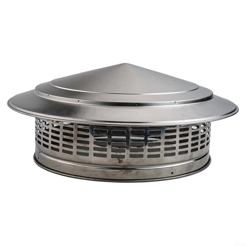 HanOaki Capuchon de cheminée pour toit de cheminée - Housse de protection contre la pluie - Capot d'échappement extérieur - Argenté (300 mm)