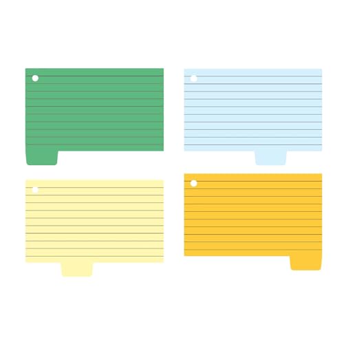 4 Colors Tabbed Index Cards Lined Cards Colorful Index Cards 100 Sheets Cards for Note Taking