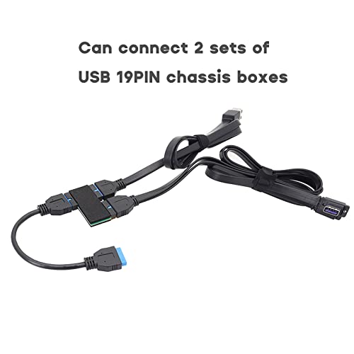 Hub USB 19 broches 1 vers 2 avec puce intégrée et câble modulaire plat - 2
