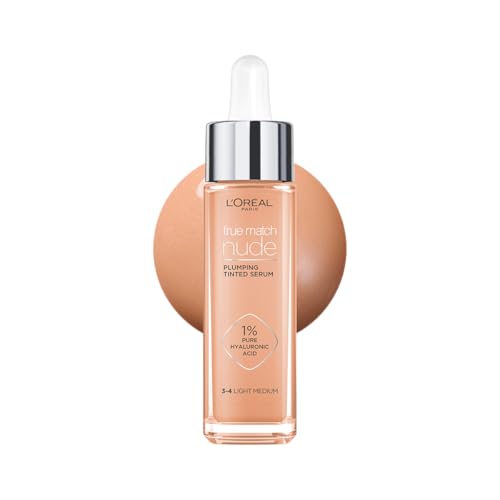 L'Oréal Paris True Match Sérum Rellenador con Color, Base de Maquillaje con Ácido Hialurónico, Hidrata la Piel al Instante, Textura Ligera, Tono...