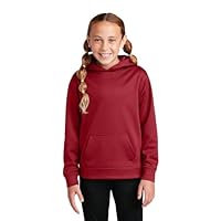 SPORT-TEK Youth Sport-Wick Fleece Hooded Pullover, Deep Red, Medium