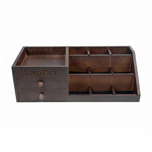 LskoYtsa "Wooden Perfume Organizer for Vanity, 2-Tier Cologne Shelf &