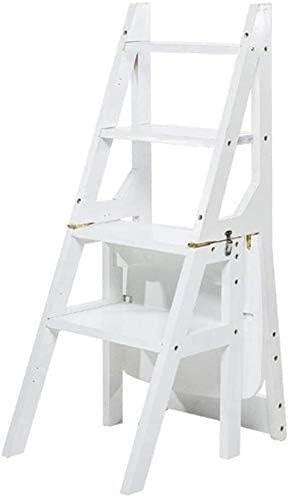 MSHGSKU Escalera Plegable portátil de 4 peldaños con Capacidad para 150 kg (330 LB). Escalera Multiusos para estanterías de bibliotecas y Uso doméstico.