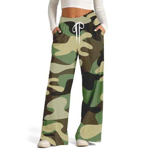 GOFULY Sweatpants Women Wide Leg Drawstring Elastic High Waistd Trendy Flare Sweat Pants Pockets Solid Jogger Y2K Trousers