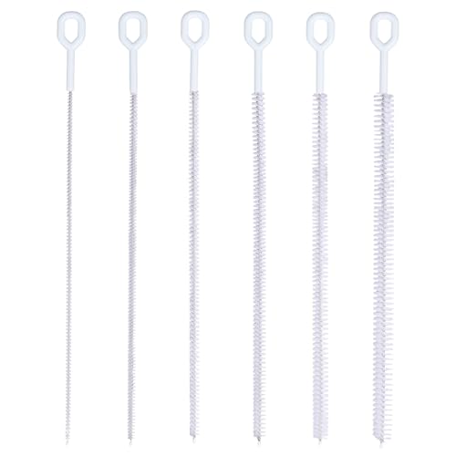 Image of 6pcs Straw Cleaner Brush Set, 12.6 Inch Cleaning Brush Extra Long Reusable Water Bottle Pipe Cleaner Bendable Cleaning Tool for Metal Silicone Plastic Glass Straws Tubes (White)