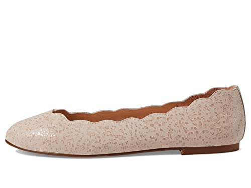 French Sole Jigsaw - Flats for Women - Leather Lining - Rubber Outsole - Scalloped Topline - Rounded Toe Nude Moscow Suede 8.5 M4