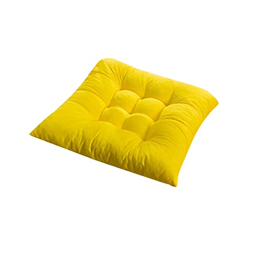 Kripyery Cushion, Solid Color, Anti-Skid, Wear-Resistant, Breathable Cushion, Kitchen Chair Cushion (40Cm X 40Cm), Suitable For Sofa, Office Chair, Indoor/Dining Room/Kitchen Chair Yellow One Size #TOP4