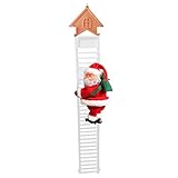 Electric Singing Climbing Santa Claus On Ladder for Hanging Ornament Tree Indoor Outdoor Decoration...