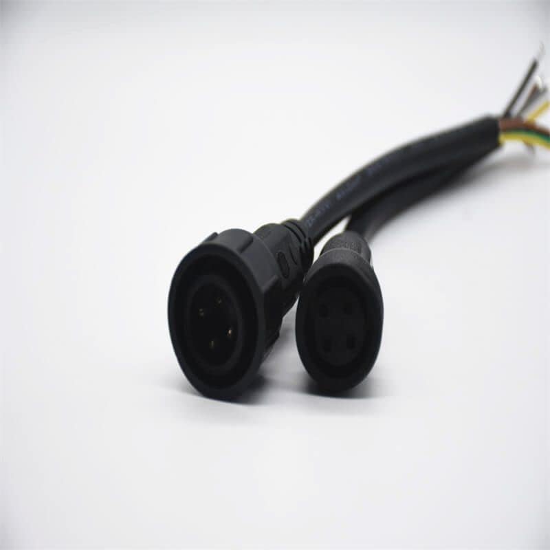 M25 4Pin Connector for AC/DC IP67 Waterproof 0.2M Length 4 * 1㎜² Nylon Cable Male and Female Screw Joint Connector for LED