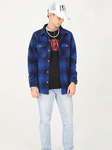 Image of ThCreasa Boys Sherpa Lined Plaid Button Shirt Jacket | Full Thermal Lining, Buffalo Plaid Shacket, Button Down, Family Matching Shirt, Dress Shirt Style, Cozy Winter Fall Outerwear