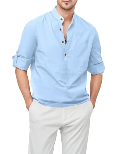 Image of Men's Kurta || Chinese Collar Long Sleeves || Straight Hip Length Kurtas || Short Kurta for Men || for Festival || Function || Occasion Wear Fancy Kurta for || Best Gifts for Mens