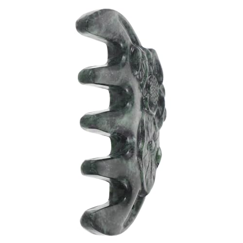IWOWHERO Natural Jade Comb Scalp Massager Gua Sha Scraping Massage Tool for Beauty