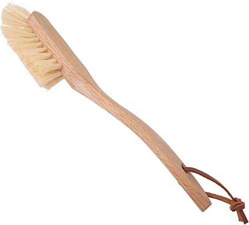 Image of Redecker Dish Brush, Tampico Fiber, Curved Handle - Wrap-Around Bristles for Full Coverage Cleaning, Made in Germany