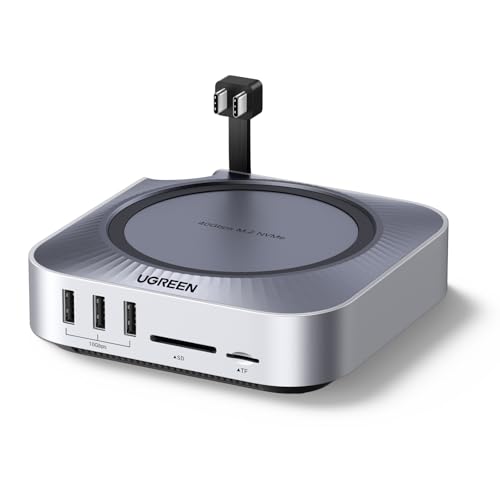 Ya en manzanajugosa.com: UGREEN USB4.0 Docking Station Compatible con Mac Mini M4 y M4 Pro con Carcasa M.2 NVME SSD 40Gbps 10 en 2 Estación de Acoplamiento Hub USB C HDMI 8K 30Hz 4K 144Hz 5 USB 10Gbps SD TF 4.0 3,5mm Aux