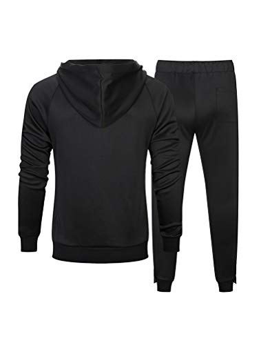 Pasok Men's Casual Tracksuit Set Long Sleeve Full-Zip Running Jogging Athletic Sweat Suits (Xl, Style 2 Black) #TOP1