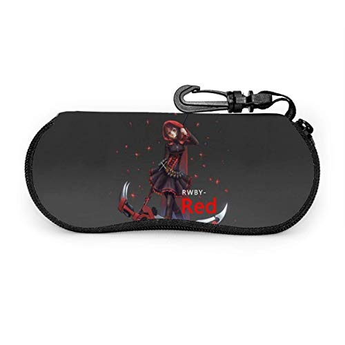 Preisvergleich Produktbild Anime RWBY Premium Unisex Brillenetui Tragbare Reise-Reißverschluss-Sonnenbrillenbox mit Reißverschluss-Design und robustem Karabiner