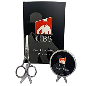 G.b.s Men's Premium Beard Kit, Oval Wood Handle Boar Bristle Brush, Beard Comb, Beard Balm And Nose Hair And Mustache Trimming Scissors #TOP3