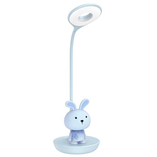 Long Life Lamp Company Blue Bunny LED Lampada da Tavolo Per Bambini Touch Control USB Ricaricabile Comodino Luce di Lettura BDL01BL