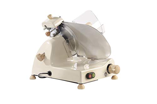 FAC - Elektro Allesschneider Curvy Line C220 - Klinge 22 cm - fester Kammeraufsatz + Kit Holz Esche - Creme – Bild 3