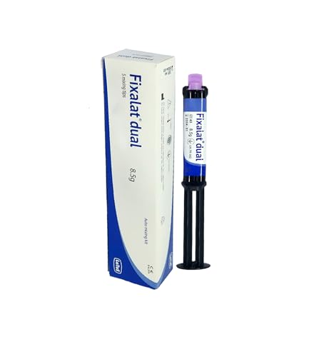 Fixalat Dual Dental Repair Kit for Permanent Applications Tooth Filling Repair For Implants Veneers Inlays Onlays Crown Bridges Two Component Self Cure Automix Cartridge