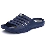 LEKANN 919A Herren Badelatschen Badeschlappen Dusch-& Badeschuhe, Dunkelblau Gr. 46 EU