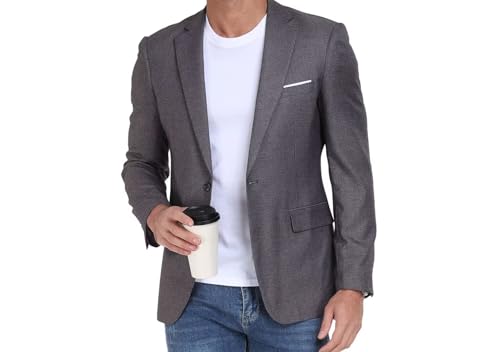 BONOW Men's Casual Blazer Jacket,Slim Fit Lightweight Sport Coats for Men One Button Bussiness Suit Jacket2