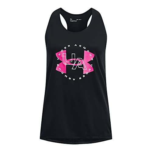 Under Armour Girls' Tech Big Logo Tank, 002 Black, YXS - image 1