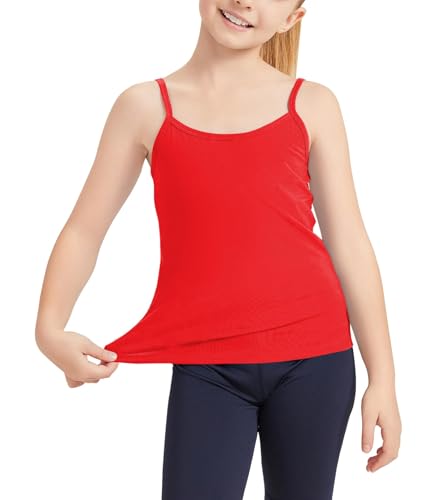 Image of Dreammonkey Girl's Full Sleeveless Camisole Tank Tops Kids Comfort Breathable Dance Tank Tops(Ages 2T-14Years)