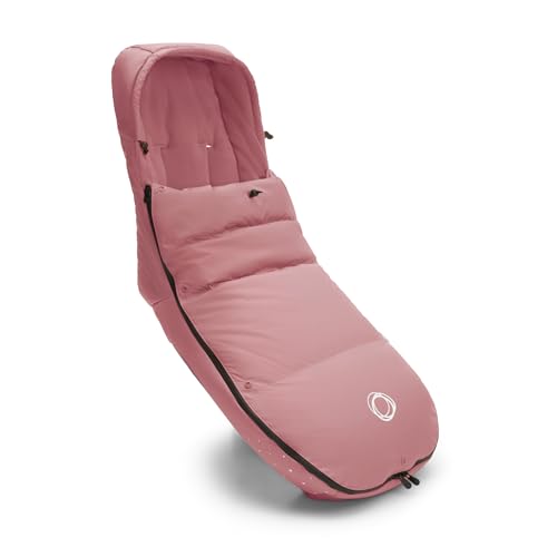Bugaboo Saco de silla de invierno alto rendimiento y climas extremos, accesorio imprescindible para el carrito con capucha y cremallera bidireccional para mantener pies calientes en Evening Pink