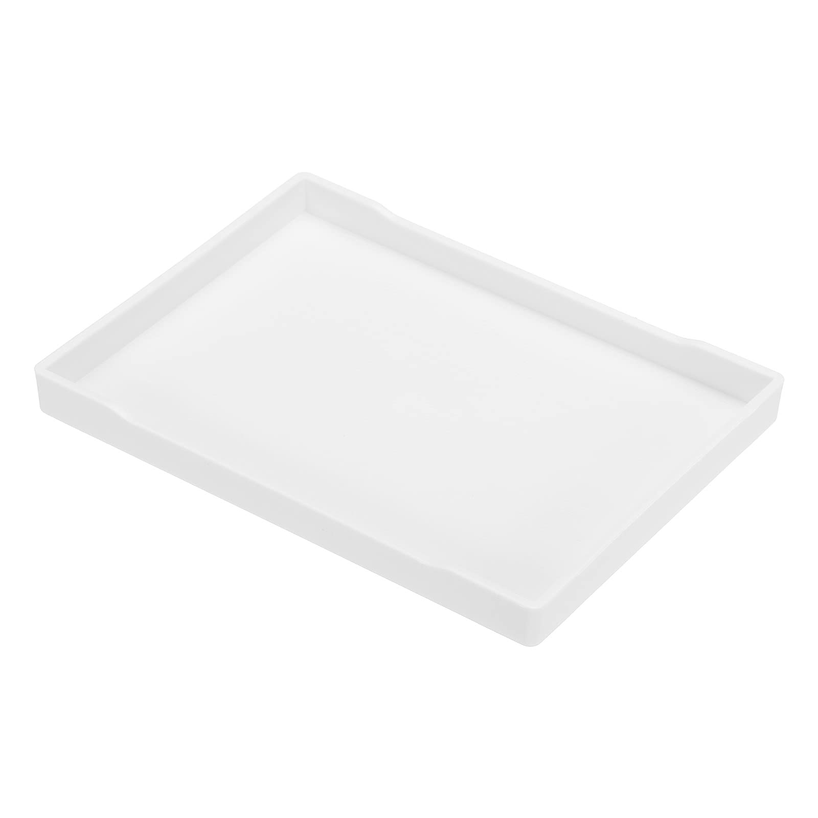 8 Pack Extra Large Plastic Serving Trays - 16" X 11" White Rectangular Party Trays, Heavy Duty