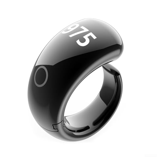 Smart For Zikr Ring mit integriertem digitalem Zähler und App zur Verfolgung von Wiederholungen, Terminerinnerungen und Fortschrittsüberwachung (schwarz)