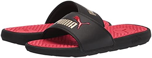 PUMA Women's COOL CAT Slide Sandals, Puma Black-High Risk Red-Puma Team Gold, 5 | Image 7