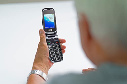 SPC Harmony 4G – Hopfällbar mobiltelefon för seniorer, svart