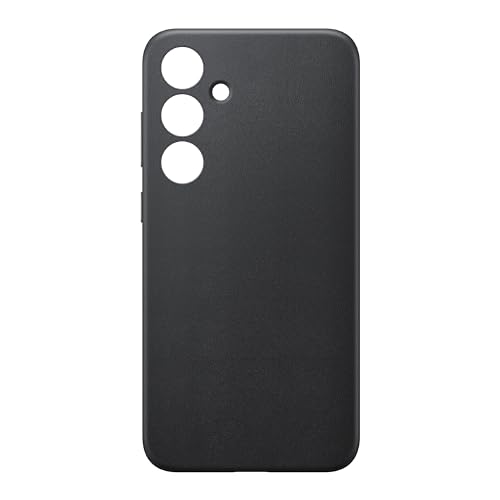 Image of Samsung Galaxy S24+ Plus Vegan Leather Phone Case, Protective Cover with Soft Touch, Elegant Design, Scratch Protection, US Version, GP-FPS926HCABW, Black